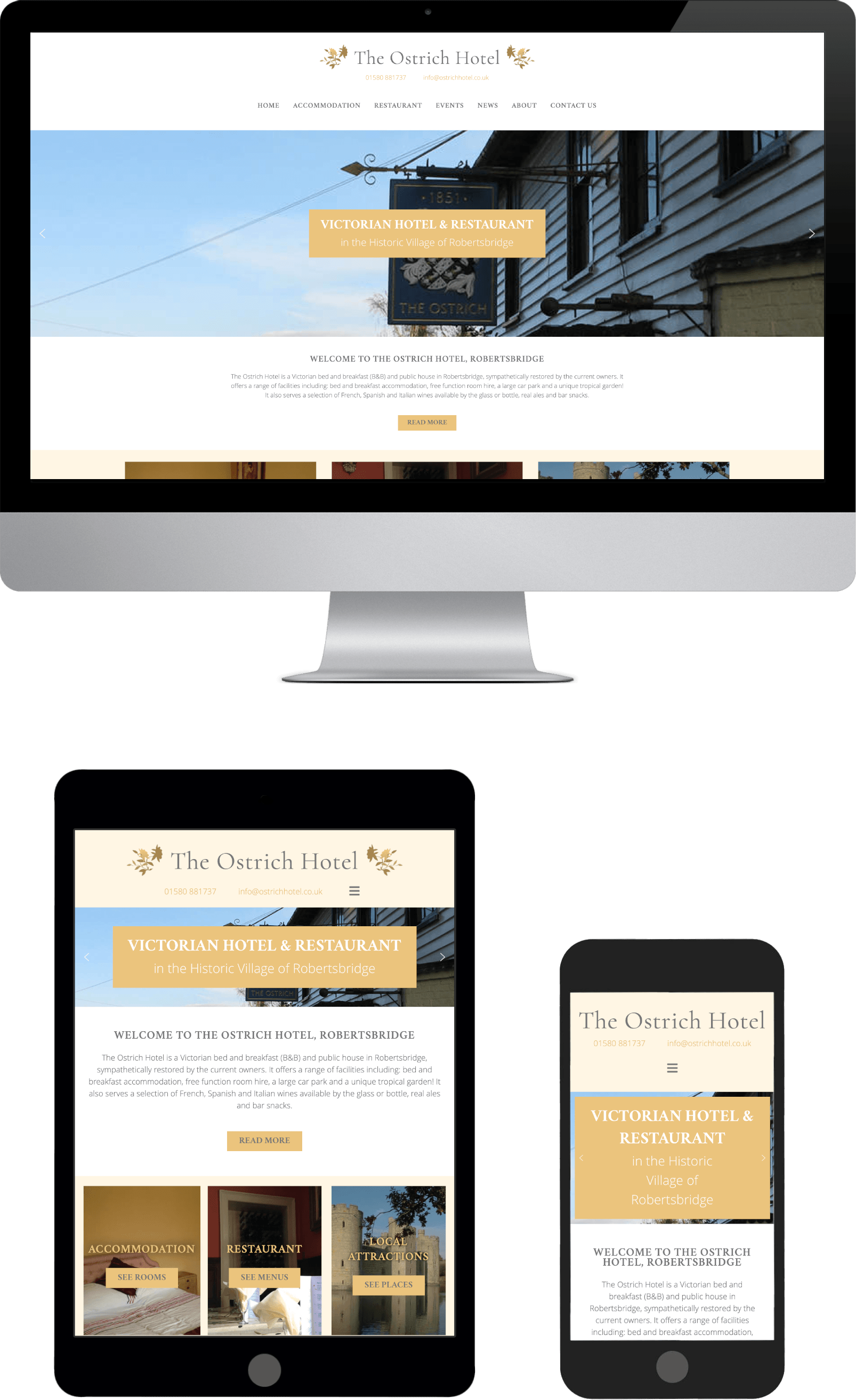 The Ostrich Hotel Responsive Web Design Sussex