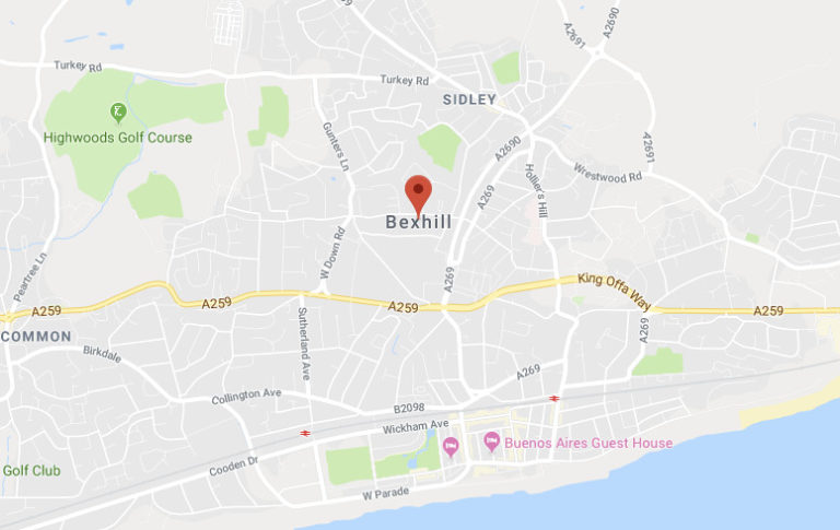 Web Design Bexhill Map